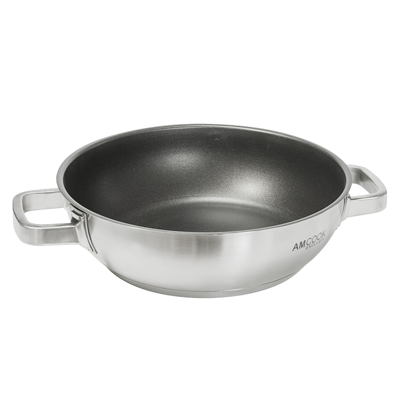 Edelstahl Wok, antihaftbeschichtet Ø 28 cm